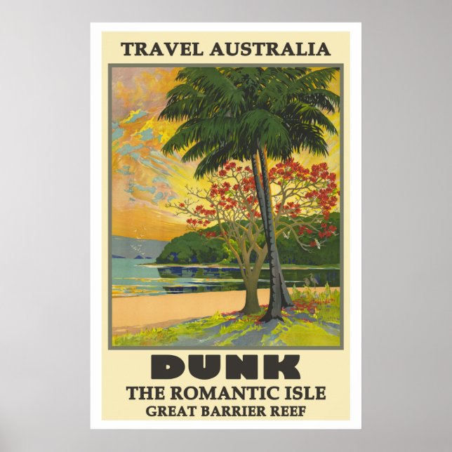 Dunk Island, Australien Vintage resor Poster (Framsidan)