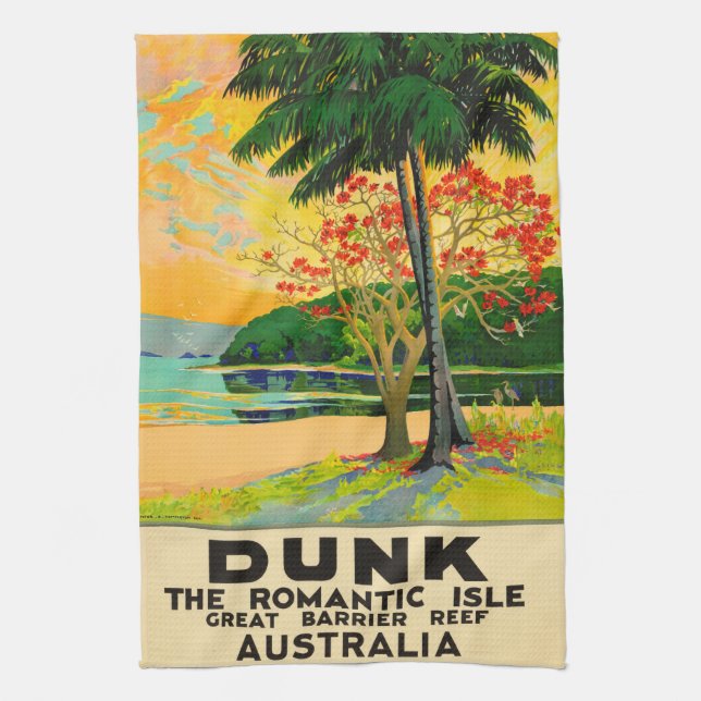 Dunk Island Queensland Australien Tea Towel Kökshandduk (Vertikal)
