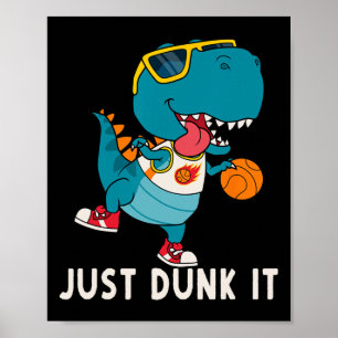 Dunk IT Roligt Dinosaur Basketball League Slam D Poster