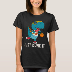Dunk IT-Roligten Dinosaur Bysketbyll League Slam D T Shirt