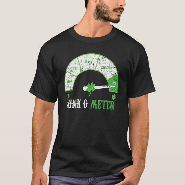 Dunk O Meter Irländsk öl-drickande alkohol-drickar T Shirt (Framsida)