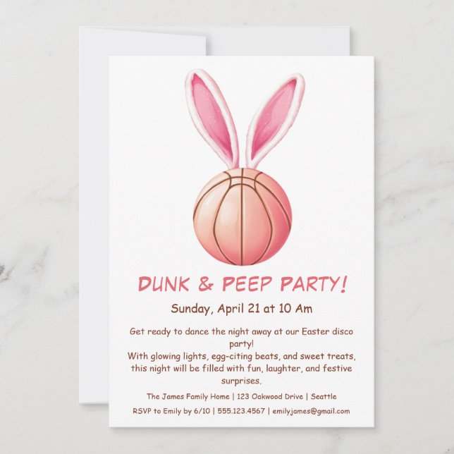 Dunk & Peep-fest – Påskbasketinbjudan Inbjudningar (Framsida)