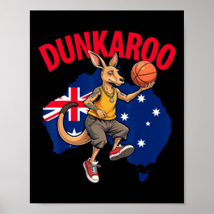Dunkaroo Rolig Känguru Sketll Spelare Australisk S Poster