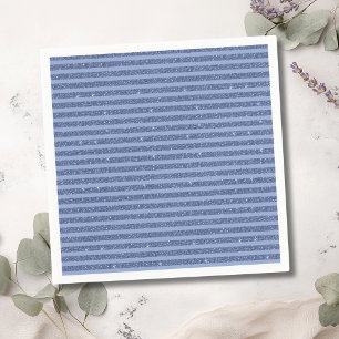 Dunkel Indigo Glitter Style Horisontella Ränder Pappersservett