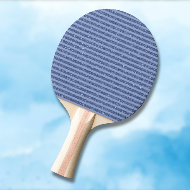 Dunkel Indigo Glitter Style Horisontella Ränder Pingisracket (Skapare uppladdad)