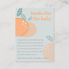 Dunkelblå Orange Fruktsamma Böcker För Baby Shower Tilläggskort