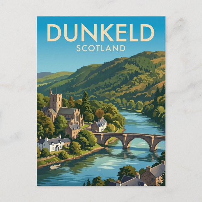 Dunkeld Skottland Vykort (Framsida)