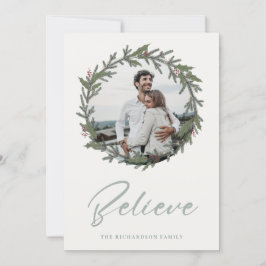 Dunkelgrön julkrans Foto Tro Julkort