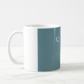 Dunkelgrönt kattmönster kaffemugg