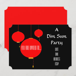 Dunkelt summaparty för kinesisk themed lykta inbjudningar