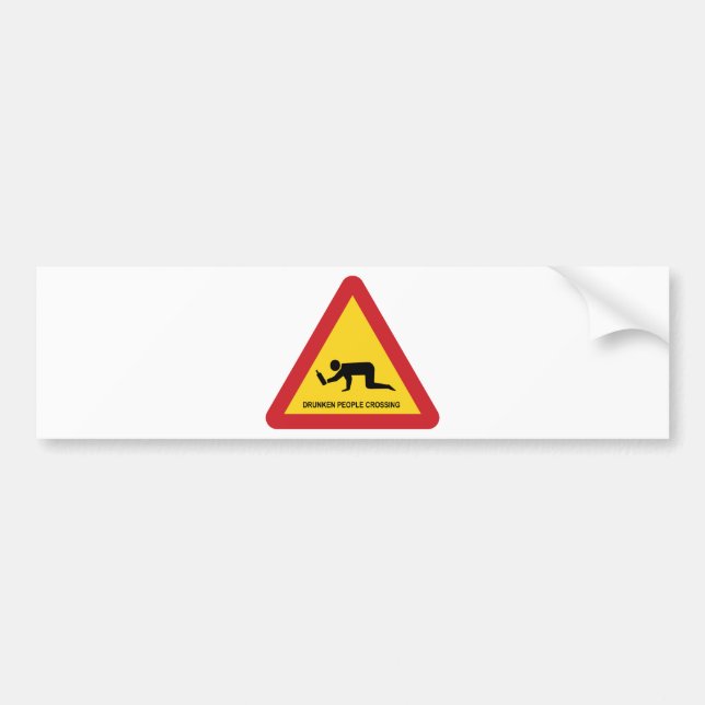DUNKEN MÄNNISKOR SOM KRYSSERAR TRAFIKSIGN BILDEKAL (Framsidan)