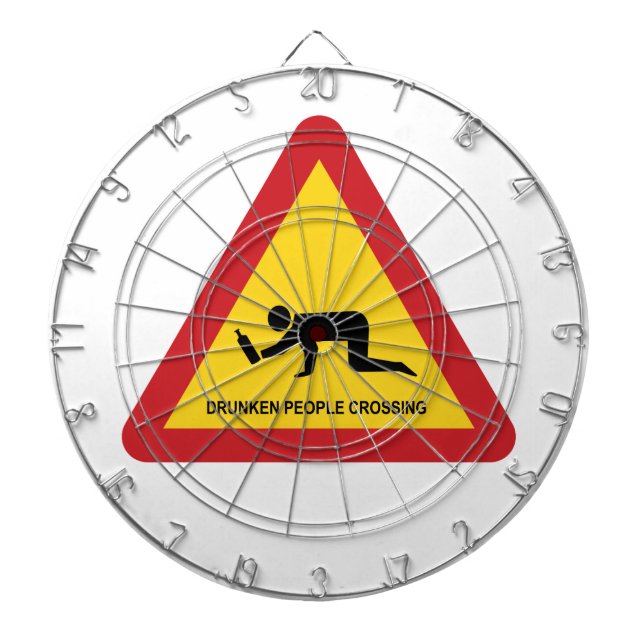 DUNKEN MÄNNISKOR SOM KRYSSERAR TRAFIKSIGN DARTTAVLA (Framsidan)