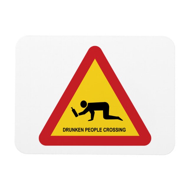 DUNKEN MÄNNISKOR SOM KRYSSERAR TRAFIKSIGN MAGNET (Horisontell)
