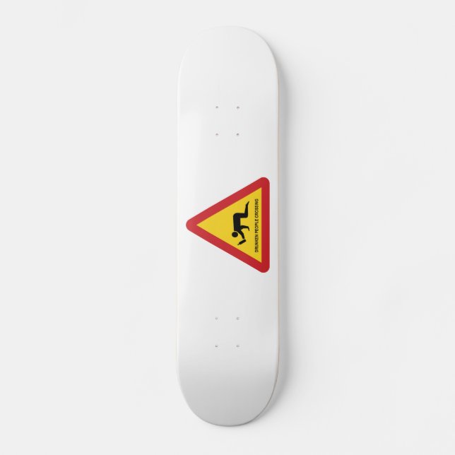 DUNKEN MÄNNISKOR SOM KRYSSERAR TRAFIKSIGN MINI SKATEBOARD BRÄDA 18,5 CM (Framsida)