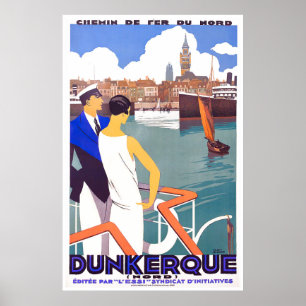 Dunkerque Frankrike vintage resor Poster
