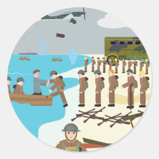 Dunkerque WWII (enkel historia) Runt Klistermärke