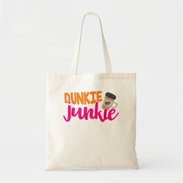 Dunkie Junkie - Funny Coffee Älskare som säger Tygkasse (Framsidan)