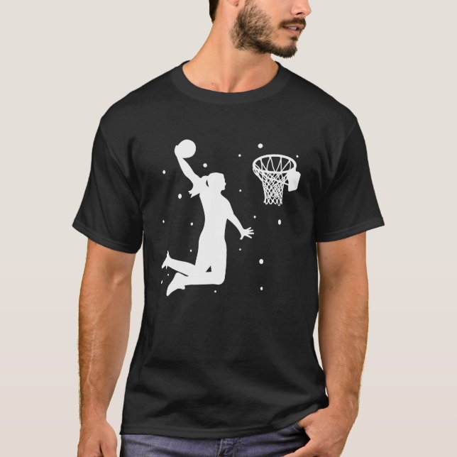 Dunking basketball player basket  basketball playe t shirt (Framsida)