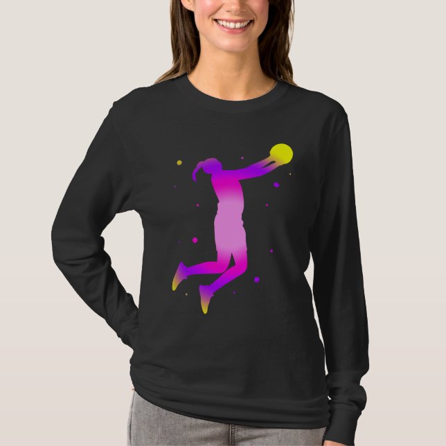 Dunking basketball player basket  basketball playe t shirt (Framsida)