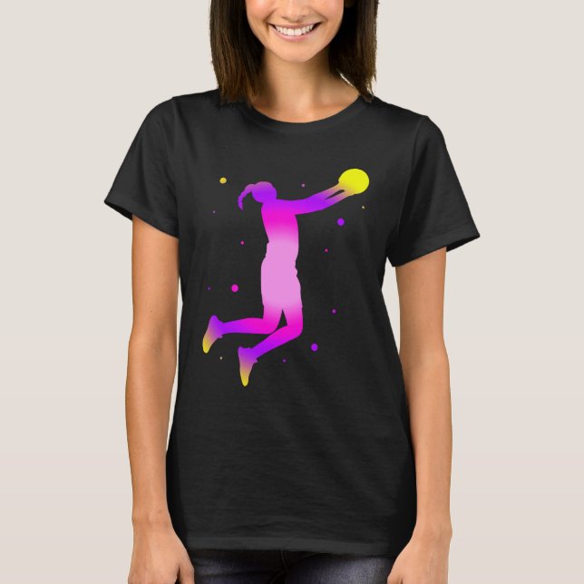 Dunking basketball player basket  basketball playe t shirt (Framsida)