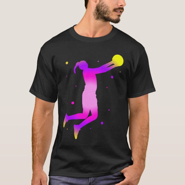 Dunking basketball player basket  basketball playe t shirt (Framsida)