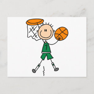Dunking Boys Basketball Tshirts och Gifts Vykort