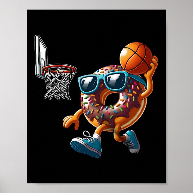 Dunking Donut Hole Mat Champ Sketll Game Sport Pl Poster (Framsidan)