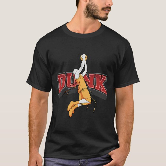 Dunking Dunk Basketball T Shirt (Framsida)