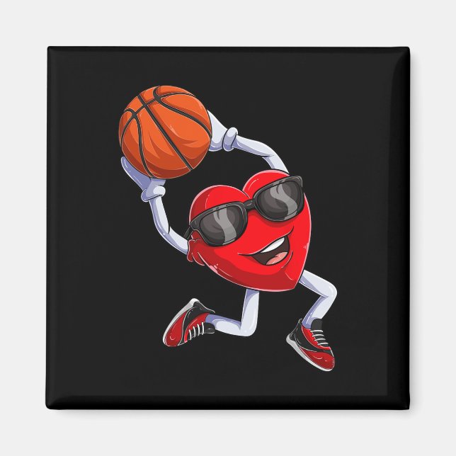 Dunking Heart Basketball Magnet (Framsidan)