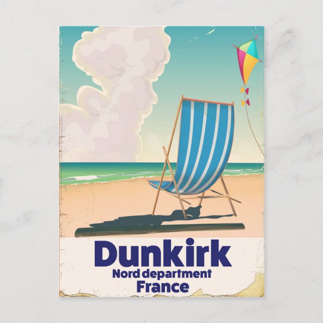 Dunkirk Beach-resemalja Vykort (Framsida)