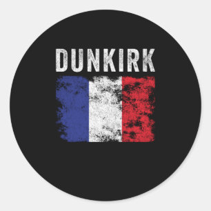 Dunkirk Frankrike Flagga Fransk Souvenir Runt Klistermärke