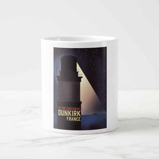 Dunkirk fyr reseinspirationsaffisch. jumbo mugg (Framsidan)