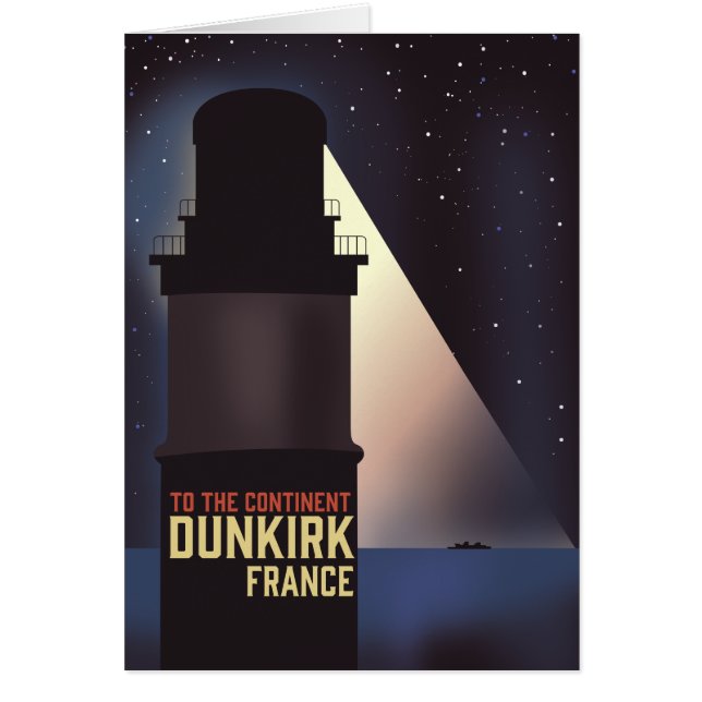 Dunkirk fyr reseposter. hälsningskort (Framsidan)
