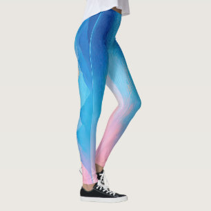 "Dunlach" Wide Rosa och Blue Ligcape Sjölandskap B Leggings