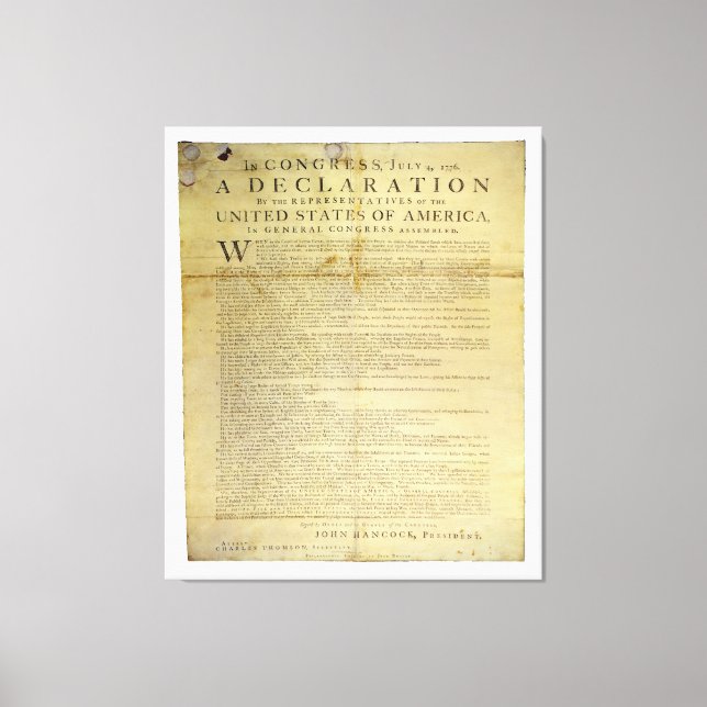 Dunlap Broadside Declaration of Independence 1774 Canvastryck (Framsida)