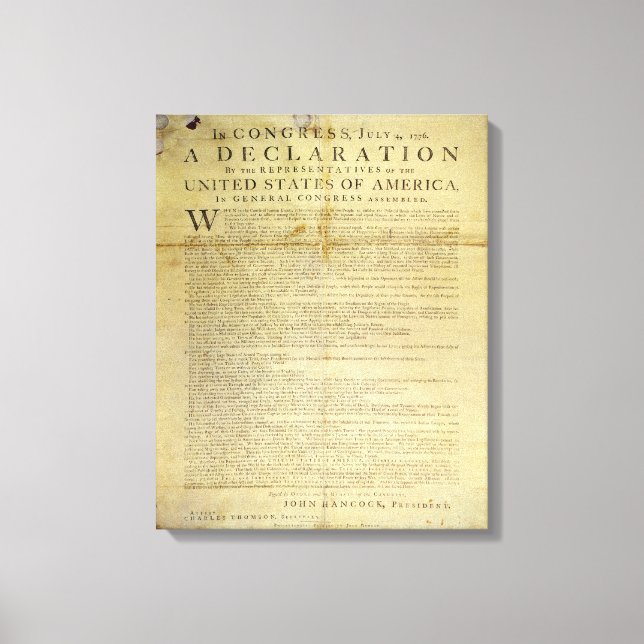 Dunlap Broadside Declaration of Independence 1774 Canvastryck (Framsida)