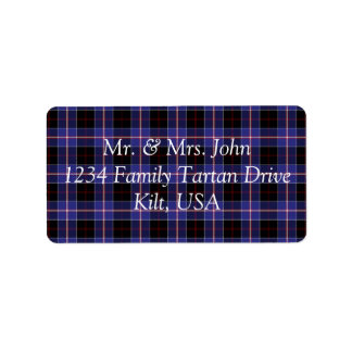 Dunlap Tartan Label Adressetikett