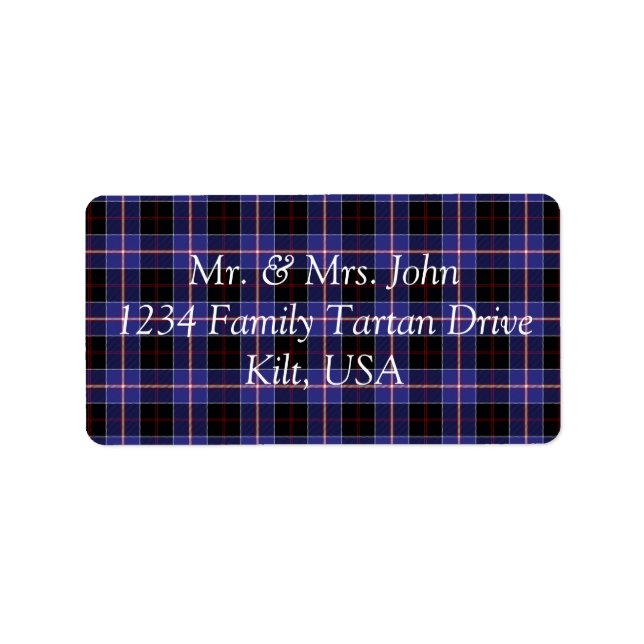 Dunlap Tartan Label Adressetikett (Framsidan)