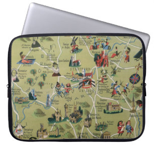 Dunlop Karta av Shakespeare Land, England Laptop Fodral