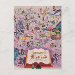 Dunlop Karta i centrala Skottland Vykort