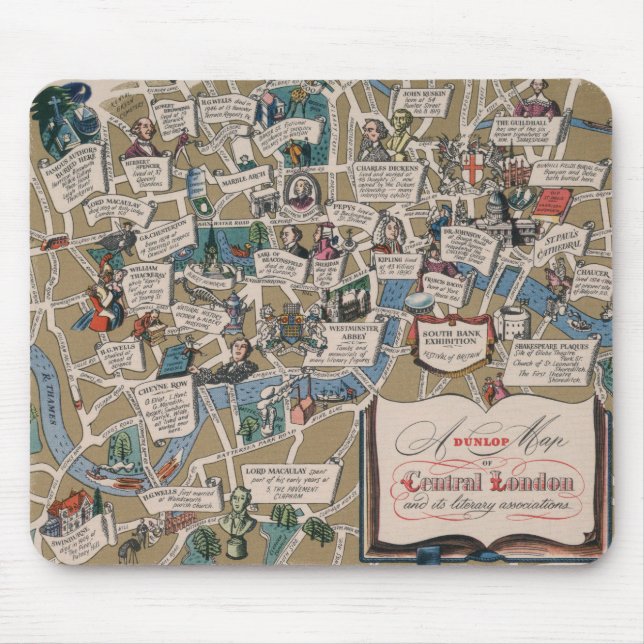 Dunlop karta- Literary Landmarks of Central London Musmatta (Framsidan)