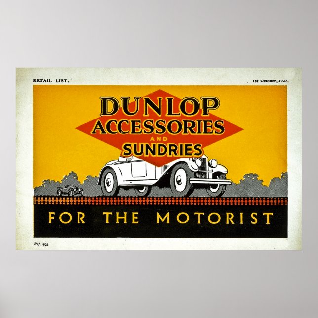 Dunlop Suppories and Sundries for the Motorist Poster (Framsidan)
