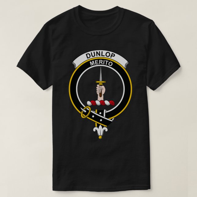 Dunlop Vapensköld Tartan Klan Scottish Klan T Shirt (Design framsida)