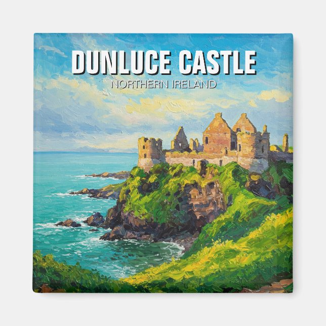 Dunluce Castle Northern Ireland Travel Magnet (Framsidan)