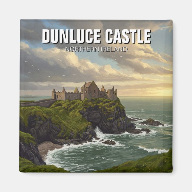 Dunluce Castle Northern Ireland Travel Magnet (Framsidan)