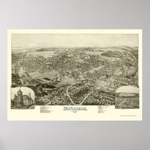 Dunmore panorama- karta för PA - 1892 Poster