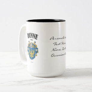 Dunne Family Crest, Translation & Meaning Två-Tonad Mugg