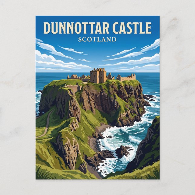 Dunnottar slott Skottland Vykort (Framsida)