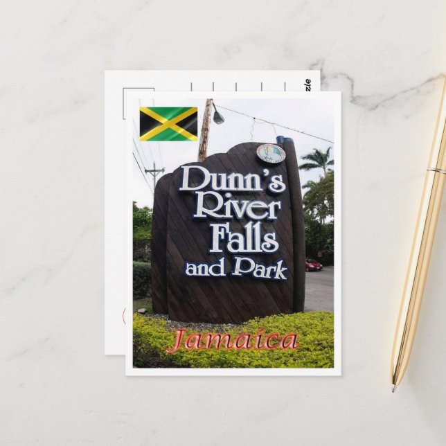 Dunns flod Falls and Park - Jamaica - Vykort (Fram/Back In Situ)