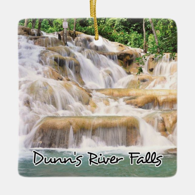 Dunns flod Falls Jamaica closeup Julgransprydnad Keramik (Framsida)